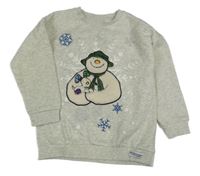 Světlešedá melírovaná mikina se sněhuláčkem - The Snowman Tu