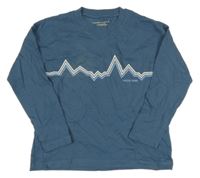 Tmavomodrošedé triko s potiskem MONOPRIX