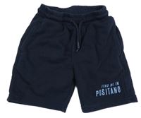 Tmavomodré teplákové kraťasy s nápisy JONAS NIELSEN