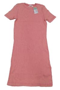 Nové - růžové žebrované šaty PRIMARK