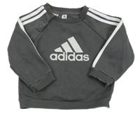 Tmavošedo-bílá mikina Adidas