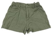 Khaki riflové kraťasy H&M