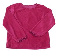 Malinové žebrované sametové mikinotriko Mothercare