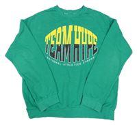 Zelená mikina s nápisy H&M