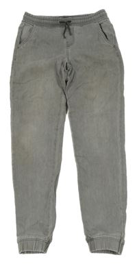 Šedé jogger cuff teplákové rifle Denim Co.