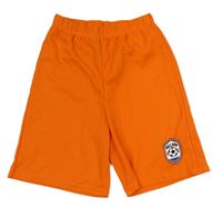Oranžové sportovní kraťasy s potiskem