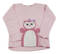 Růžová fleecová mikina se sovou Infinity Kids