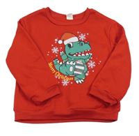Červená mikina s dinosaurem Shein