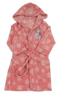 Růžový chlupatý župan s Elsou a kapucí C&A