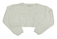 Smetanové svetrové bolerko s květy