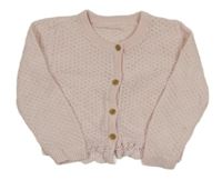 Světlerůžový propínací svetr s krajkou George