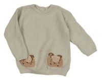 Béžový svetr s kapsami s myškou Next