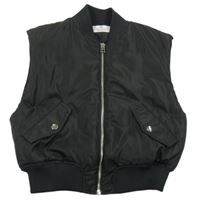 Černá šusťáková zateplená crop vesta H&M