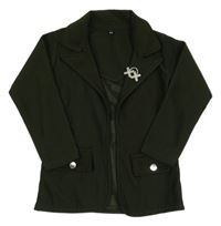 Khaki žebrovaný cardigan s broží