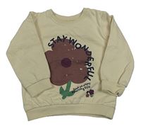 Béžová mikina s květinou Ergee