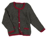 Tmavošedo-černý melírovaný propínací svetr