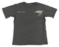 Tmavošedé tričko s nápisem Zara