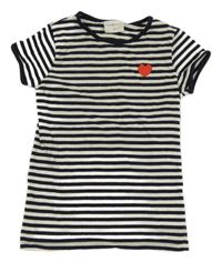 Tmavomodro-béžové pruhované tričko se srdcem Jonas Nielsen