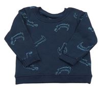 Tmavomodrá mikina s krokodýly Primark