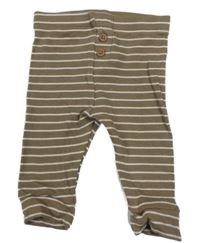 Hnědo-bílé pruhované žebrované lehké tepláky M&S