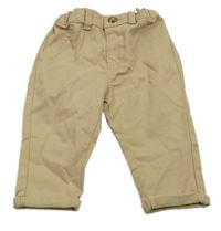 Hnědé plátěné chino kalhoty Kiabi