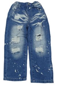 Modré skvrnité rifle s prošoupáním Shein