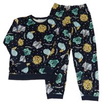 Tmavomodré plyšové pyžamo se zvířaty - Harry Potter M&S