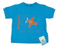 Nové - Azurové tričko s letadlem
