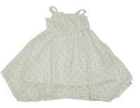 Bílé třpytivé vzorované šifonové šaty H&M