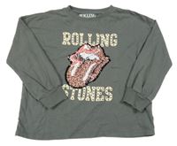 Tmavošedé hudební triko s překlápěcími flitry - The Rolling Stone Next