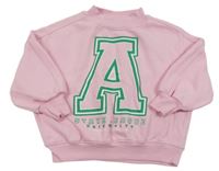 Růžová oversize mikina s písmenem Next