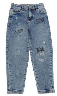 Modré rifle s kamínky a nápisy Red Tag