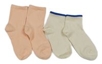2x ponožky - meruňkové + béžové