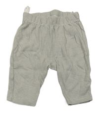 Khaki-bílé pruhované lehké tepláky C&A