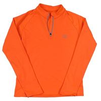 Neonově oranžová sportovní funkční mikina s logem Decathlon