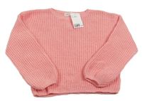 Nové - Růžový pletený svetr H&M