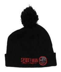 Černá pletená čepice se Spidermanem a bambulí 