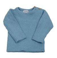 Modrý žebrovaný svetr 