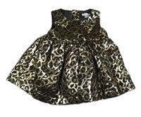 Černo-zlaté leopardí slavnostní šaty 