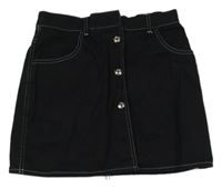 Černá propínací riflová sukně 