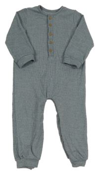 Tmavomodrý sametový proužkovaný overal George