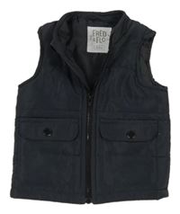 Tmavomodrá šusťáková zateplená vesta F&F