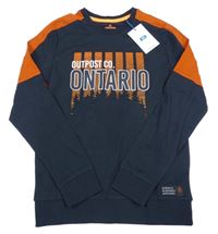 Nové - tmavomodro-cihlové triko s nápisem WE