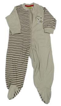 Béžový pruhovaný overal s králíkem Impidimpi