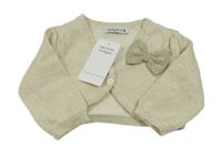 Nové - zlaté třpytivé propínací bolerko s mašlí Ladybird