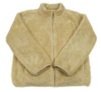 Béžová chlupatá propínací mikina UNIQLO