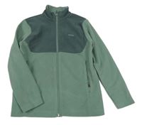 Khaki fleecová funkční propínací mikina s logem Quechua