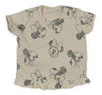 Smetanové žebrované tričko s Minnie George