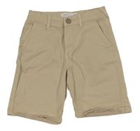 Béžové plátěné chino kraťasy Zara