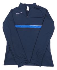 Tmavomodrá sportovní funkční mikina s pruhem Nike